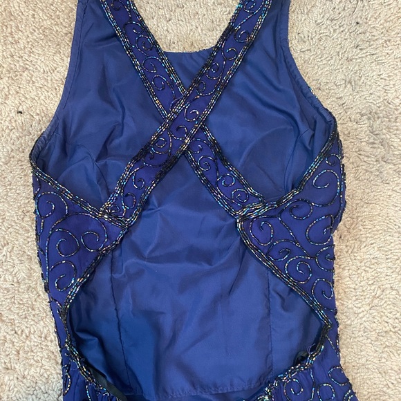 Andretti Donatello Mardi Gras or Prom Gown, Size Juniors Med or Wonens S, Blue - Picture 4 of 10